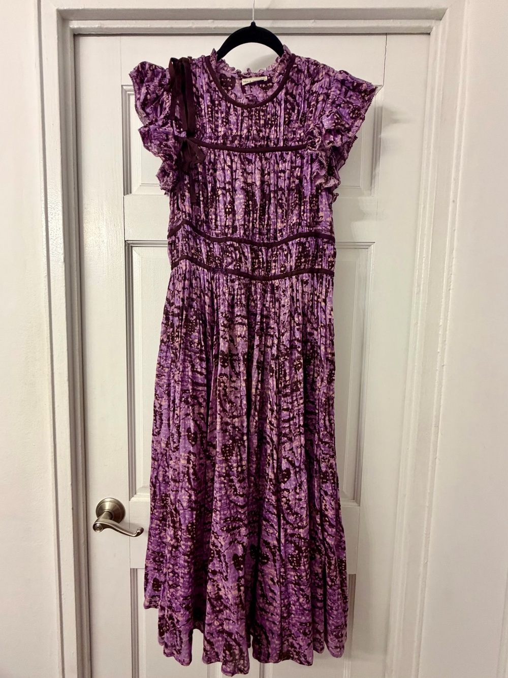 Ulla Johnson Purple Ruffled Maxi Dress
